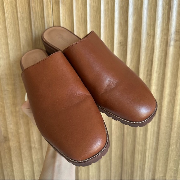 MADEWELL Mindy Lugsole Mule Heeled Shoes Neutral Brown - Picture 2 of 6